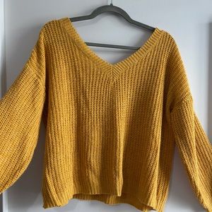 Dropped Shoulder V-neck Sweater